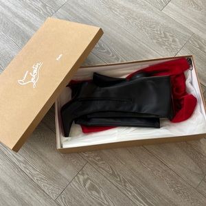 Thigh high leather Louboutin boots 100mm